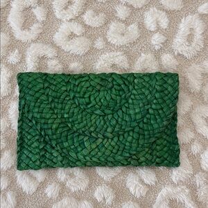 Green Woven Clutch